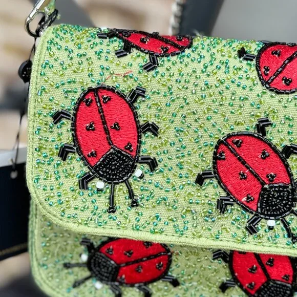 NEW America and Beyond Ladybug Viral Beaded Bag - Picture 7 of 11